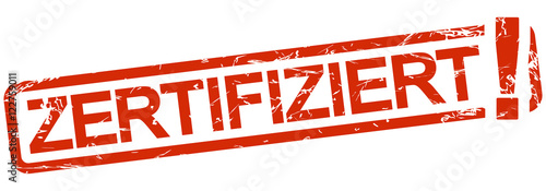 red stamp with text zertifiziert