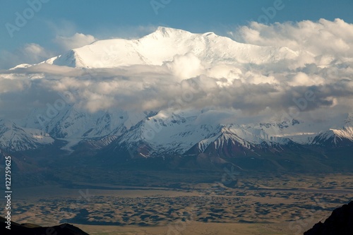 View of Lenin Peak, Pamir Mountains, Kyrgyzstan, Central Asia photo