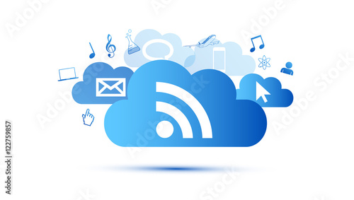 connessione, cloud, internet, nuvola