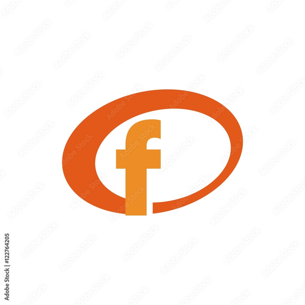 f letter initial in oval logo design f letter initial in oval logo design