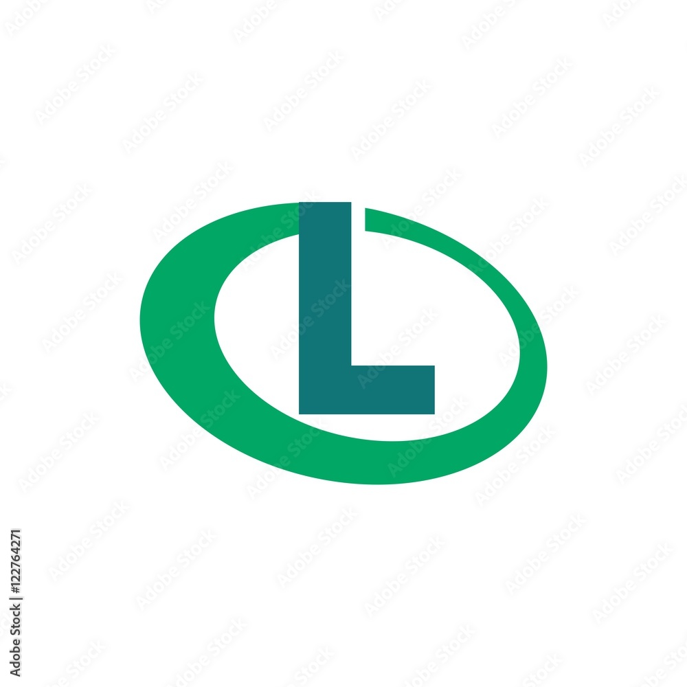 L letter initial in oval logo design L letter initial in oval logo design