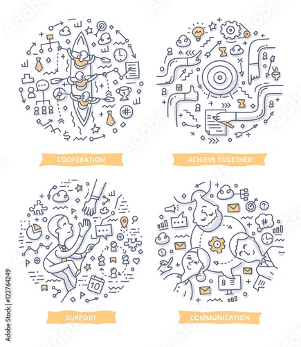 Teamwork Doodle Illustrations