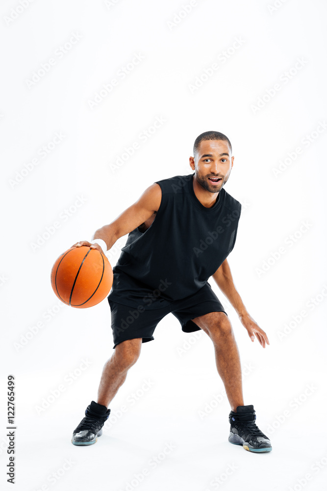 Portrait of a handsome african man playing in basketball Portrait of a handsome african man playing in basketball