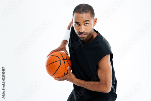 Portrait of an african man playing basketball