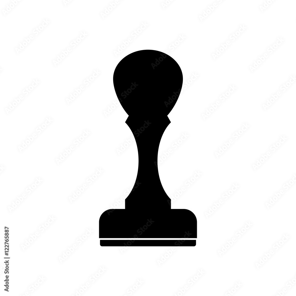 Black rubber stamp icon on white background Black rubber stamp icon on white background