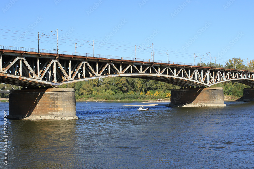 Railway bridge across the Vistula river in Warsaw Railway bridge across the Vistula river in Warsaw
