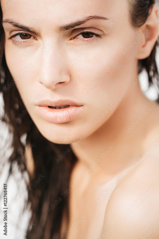 Fototapeta premium Portrait of pretty natural woman