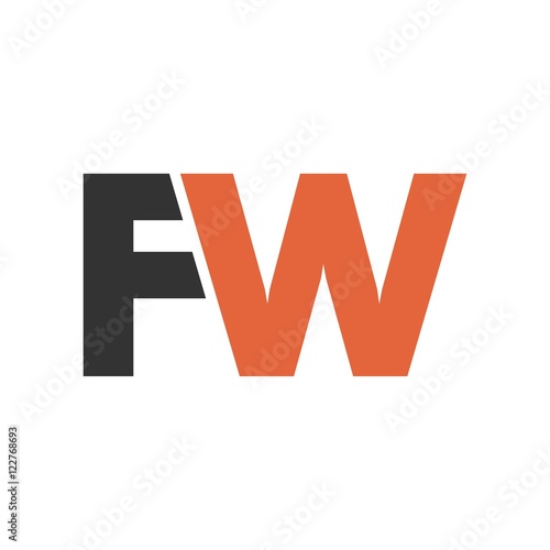 Wallpaper Mural FW letter initial logo design Torontodigital.ca