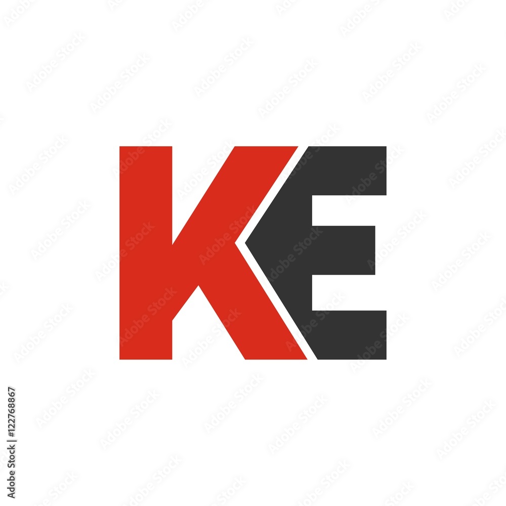 KE letter initial logo design KE letter initial logo design