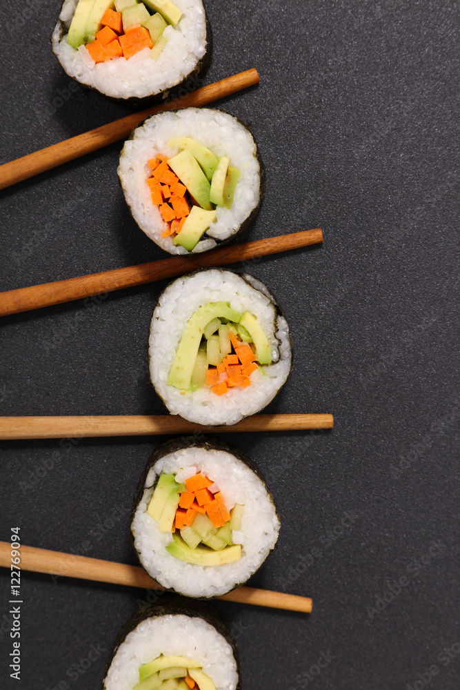 sushi and chopstick sushi and chopstick