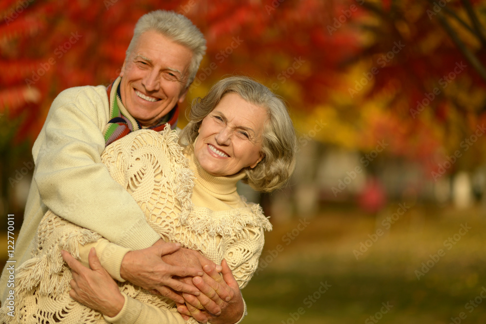 Senior couple in autumn park Senior couple in autumn park