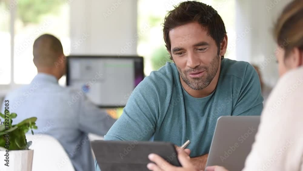 Businessman in office meeting with client