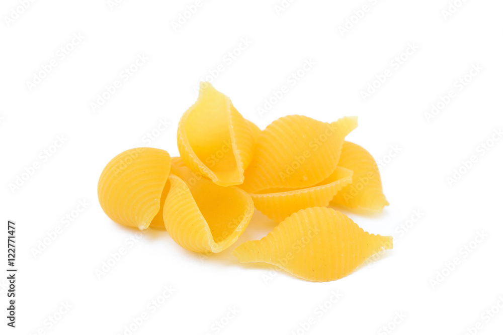 Pasta shells isolated with white background Pasta shells isolated with white background