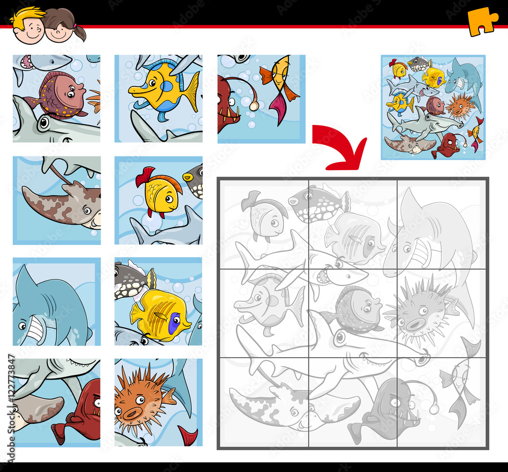 Fototapeta premium puzzle z rybami