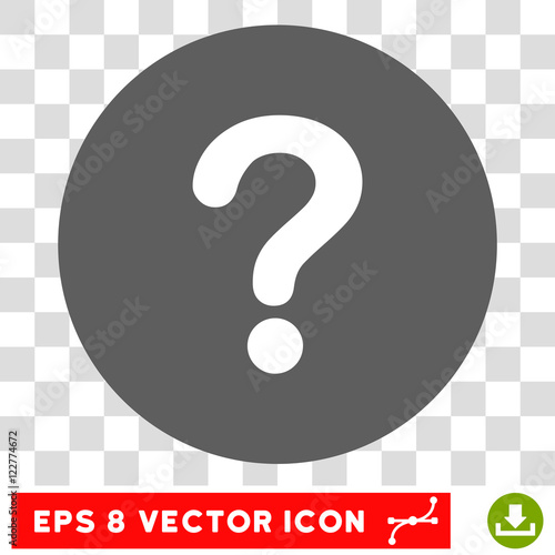 Question round icon. Vector EPS illustration style is flat iconic bicolor symbol, white and silver colors, transparent background.