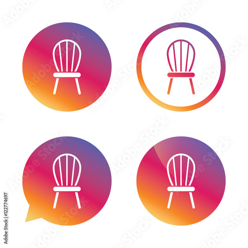 Chair sign icon. Modern furniture symbol.