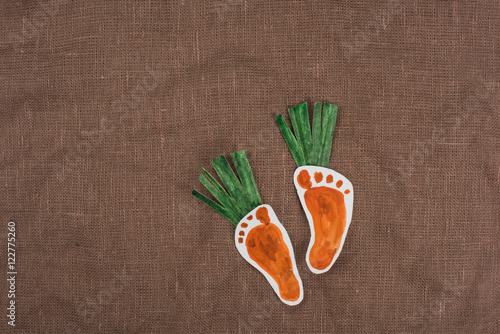 handmade foot-shaped carrot
