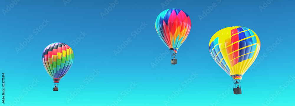 The hot air balloons in blue sky. The hot air balloons in blue sky.