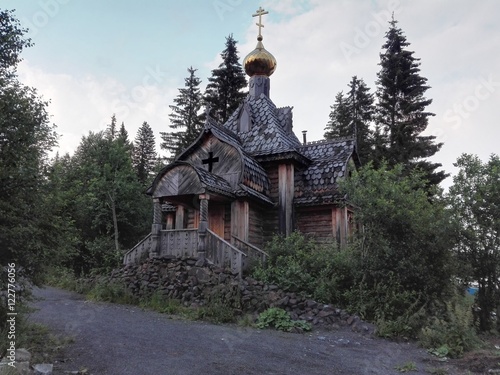 old beautiful chapel in a picturesque forest © serhio777