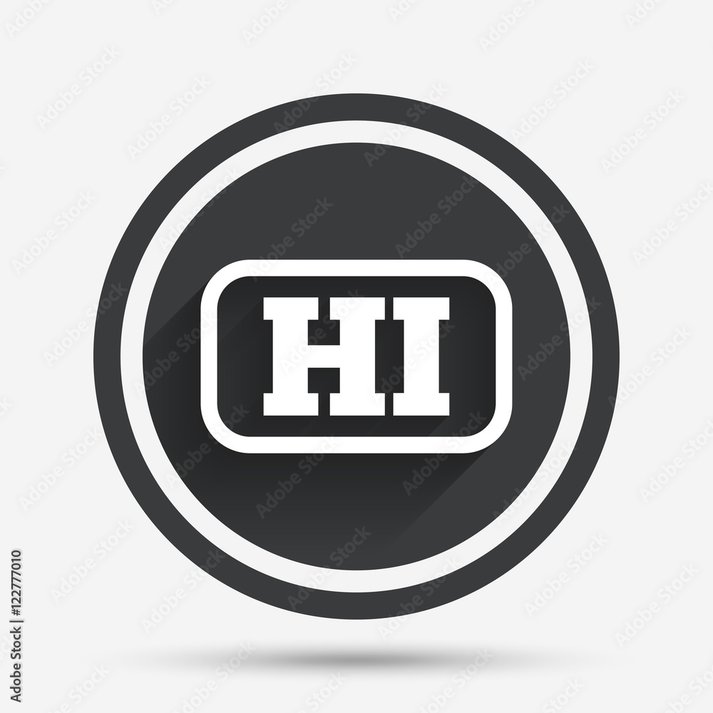 Hindi language sign icon. HI India translation. Hindi language sign icon. HI India translation.