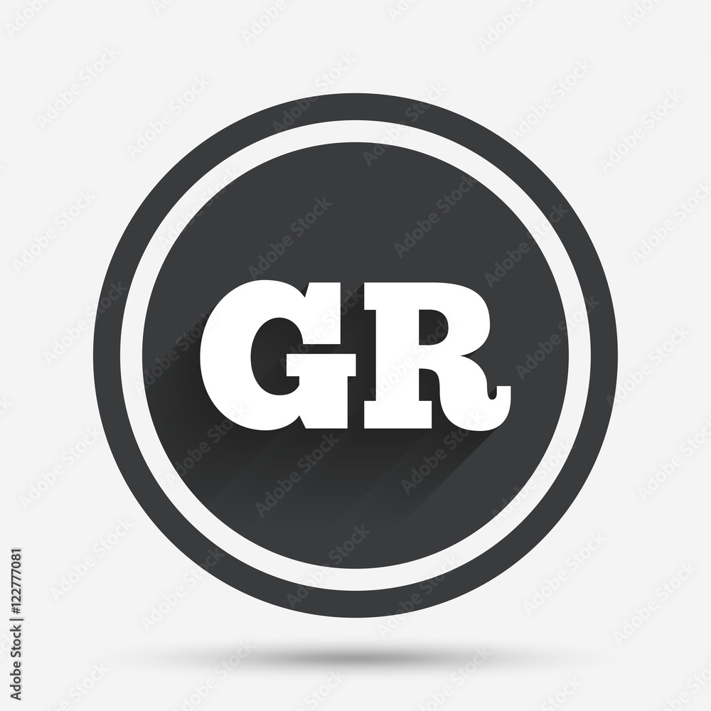 Greek language sign icon. GR Greece translation. Greek language sign icon. GR Greece translation.