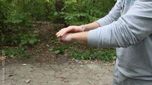 a coin toss in a beautiful green forest