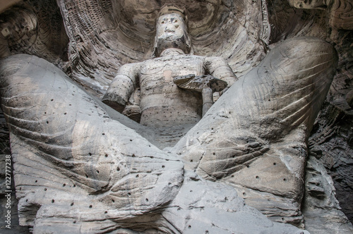 Giant Buddha at Yungang caves  Datong  China