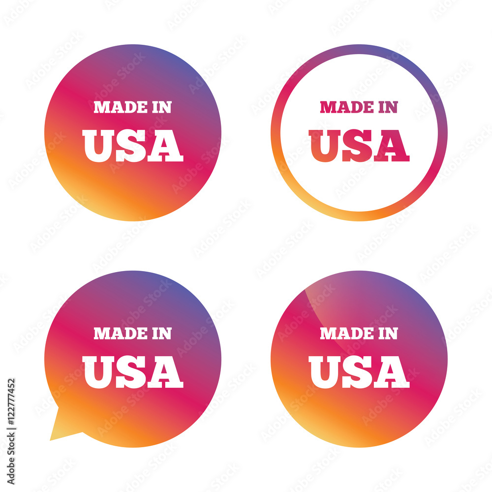 Made in the USA icon. Export production symbol. Made in the USA icon. Export production symbol.