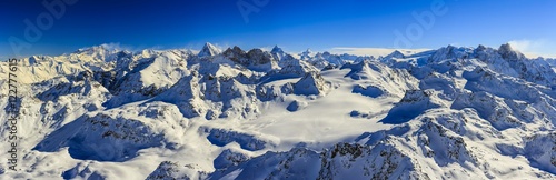Amazing view of swiss famous moutains in beautiful winter snow. © Gorilla