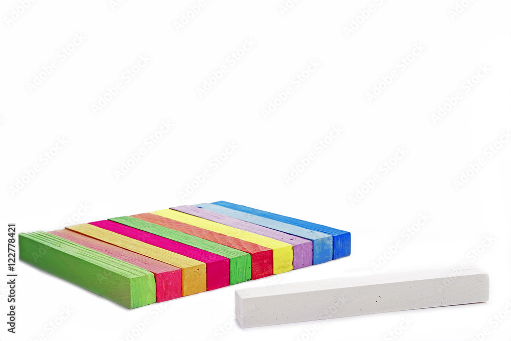Group colorful chalk