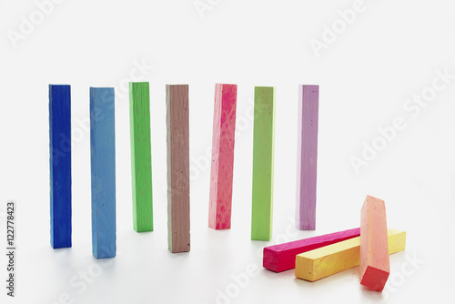  Group colorful chalk