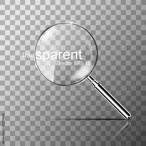 Silver Magnifying glass vector illustration