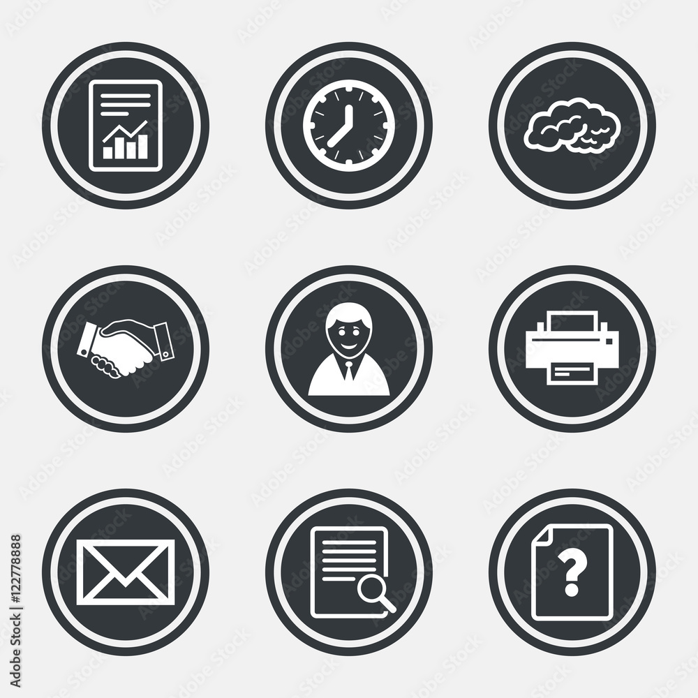 Office, documents and business icons. Office, documents and business icons.