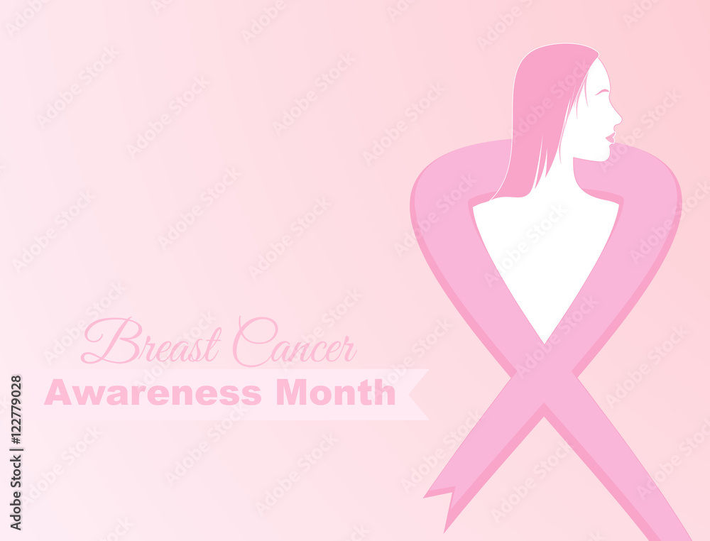 Female silhouette. Breast Cancer Awareness Month. Vector. Female silhouette. Breast Cancer Awareness Month. Vector.