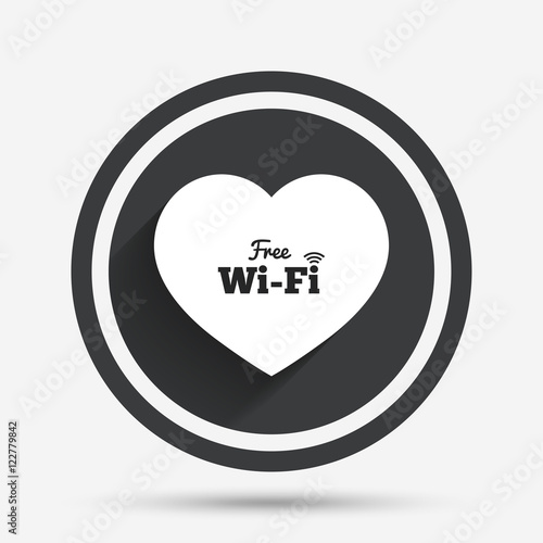 Love Free wifi sign. Wifi symbol.