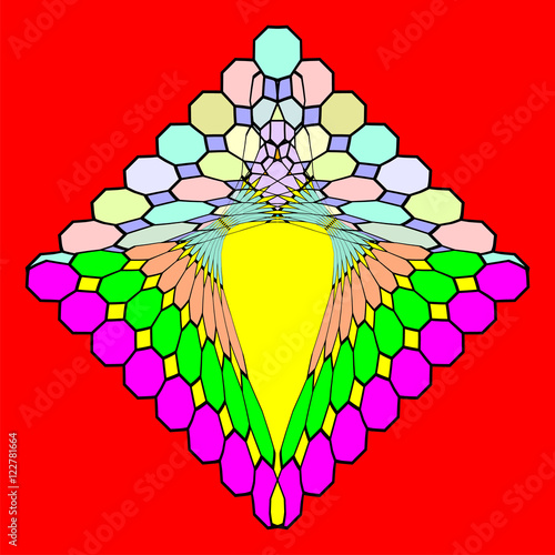 Fantastic imitation of stained glass holy spirit dove, multicolors