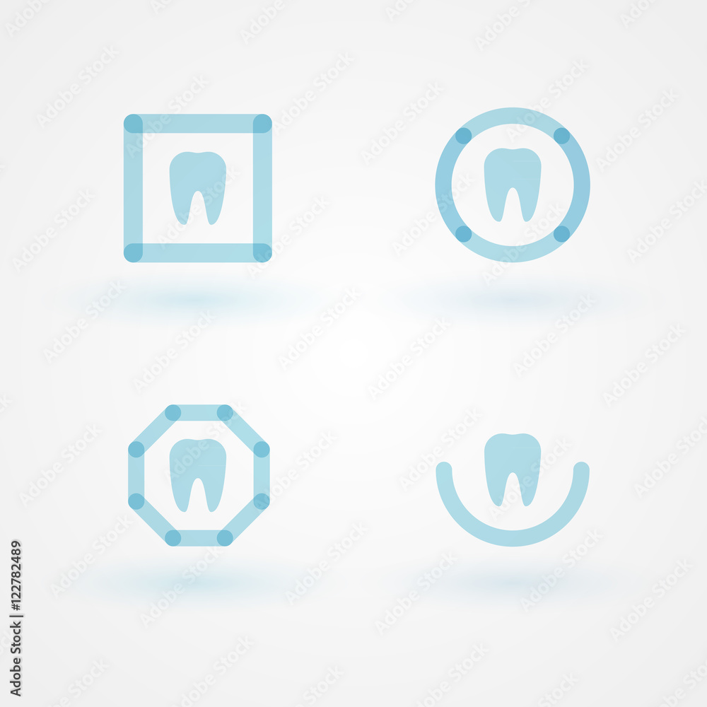 Set: flat dental logos
