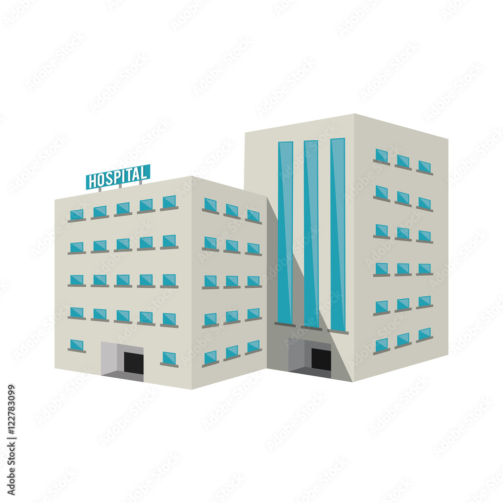 Hospital building icon. Medical and health care theme. Isolated design. Vector illustration Hospital building icon. Medical and health care theme. Isolated design. Vector illustration