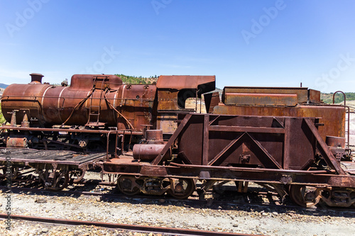 Locomotora a vapor minera antigua