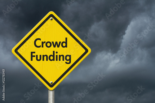 Yellow Warning Crowd Funding Highway Road Sign