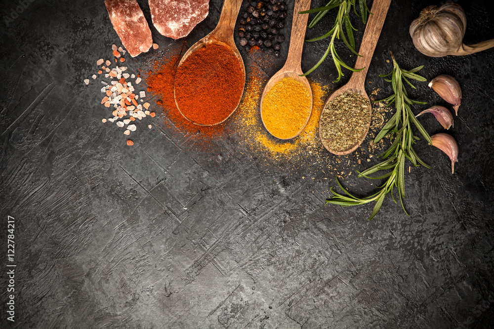 Spice on dark background Spice on dark background