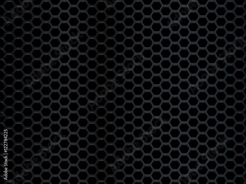 Black metal texture. Geometric pattern of hexagons. Vector Illustration