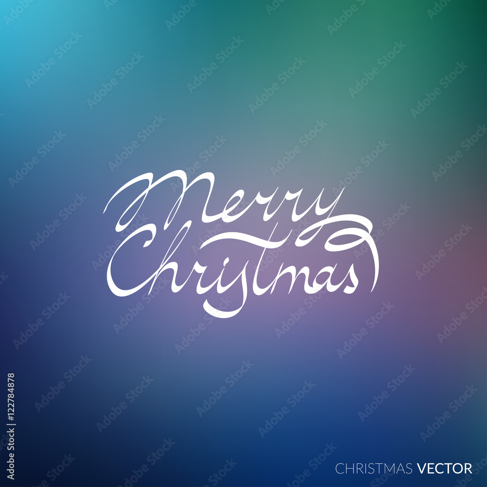 Merry Christmas lettering typography. Text design in handwriting