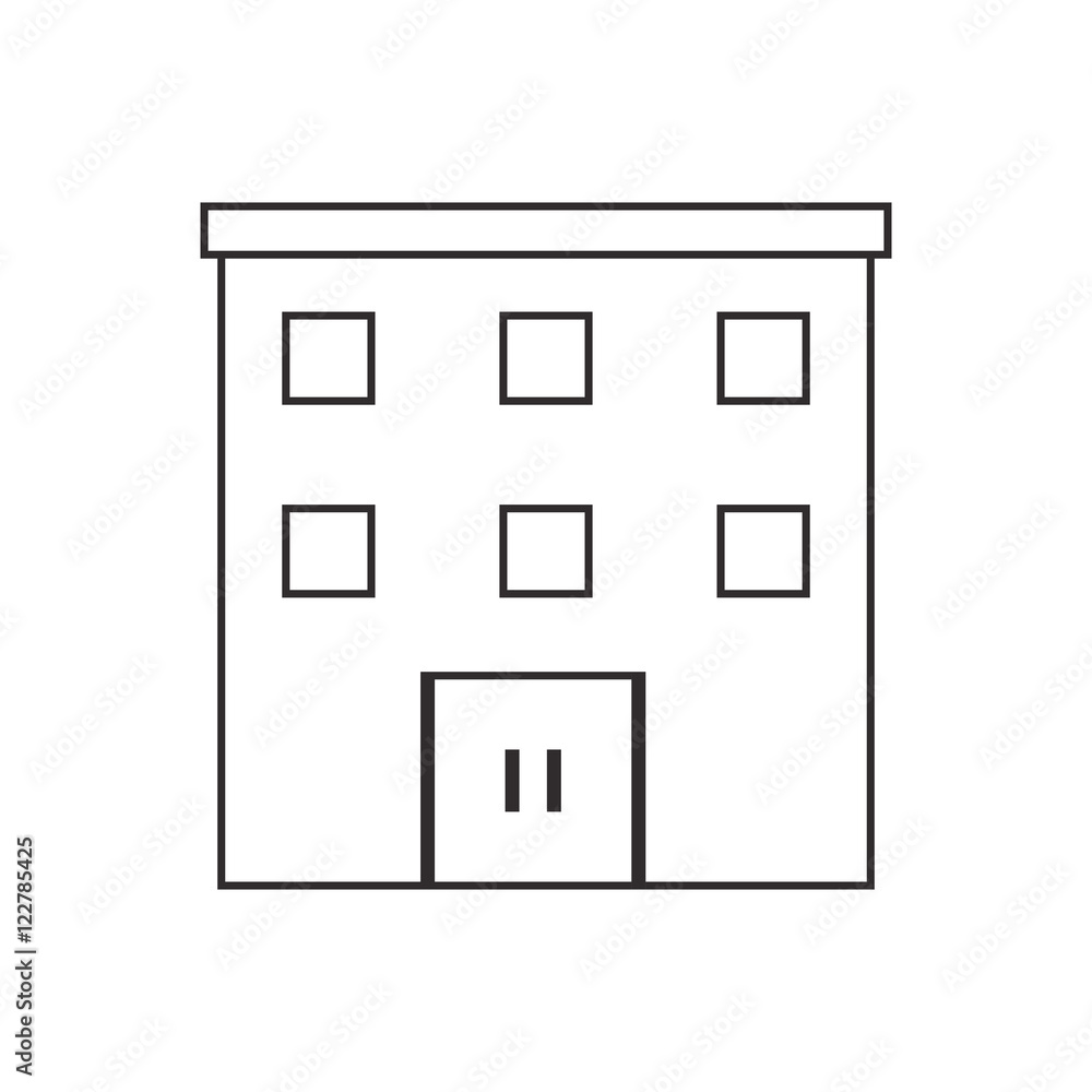 Building with windows icon. Architecture city and urban theme. Isolated and silhouette design. Vector illustration Building with windows icon. Architecture city and urban theme. Isolated and silhouette design. Vector illustration