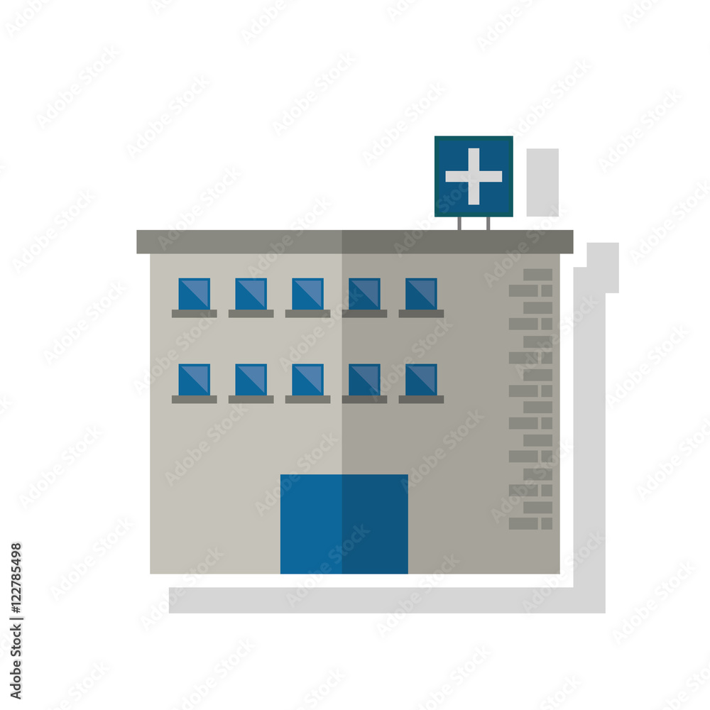 Hospital building icon. Medical and health care theme. Isolated design. Vector illustration Hospital building icon. Medical and health care theme. Isolated design. Vector illustration