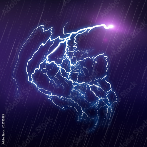 Lightning Background. Rain texture. Vector Illustration