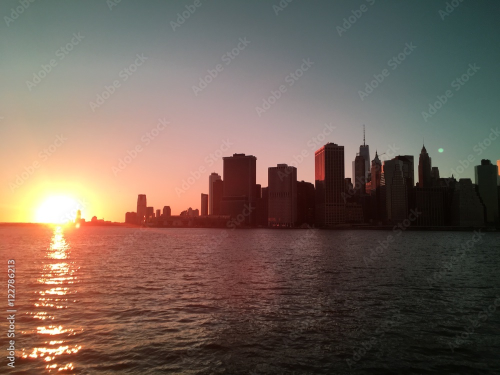 Sunset over NYC skyline