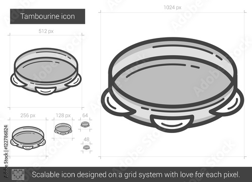 Tambourine line icon.