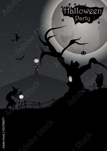 Halloween party. Vector illustration