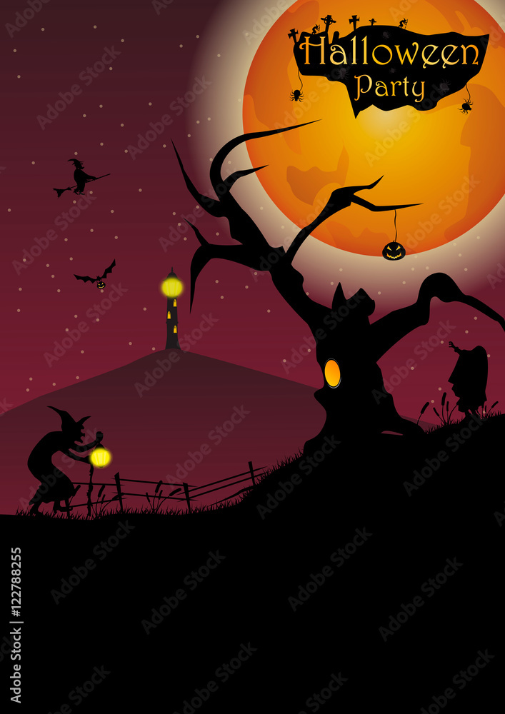 Halloween party. Vector illustration